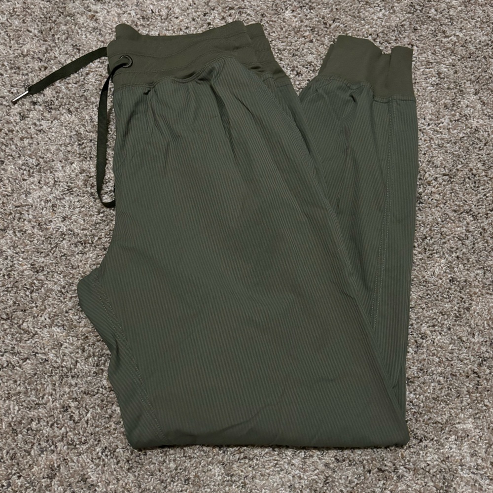 Olive green Zyia joggers, large